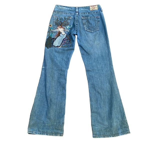 Vintage True Religion Embroidered Jeans Size 30 BOBBY ‘Tree Fairy’ - Picture 12 of 12